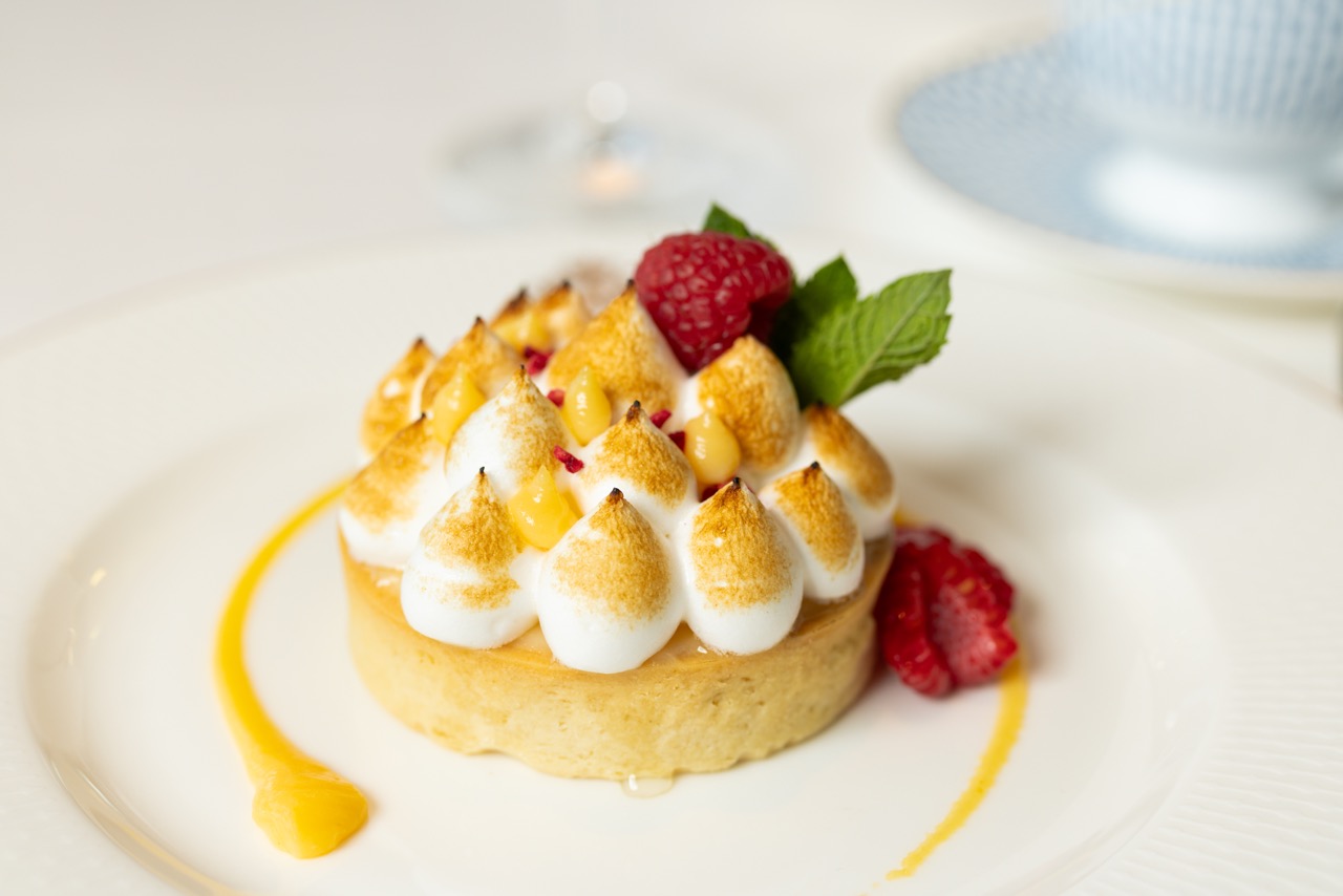 Lemon meringue tart at Queens Grill